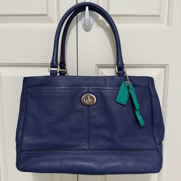 Coach Handbags - Coach Park Pebbled Leather Carryall Satchel F23280 French Blue